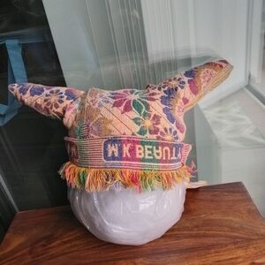 Warrior With Horns Cap Colorful Floral Small Hat